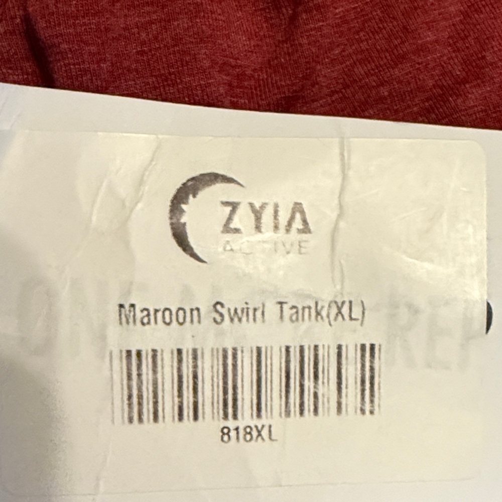 ZYIA Women's Burgundy Twist Tank Top - Picture 4 of 8